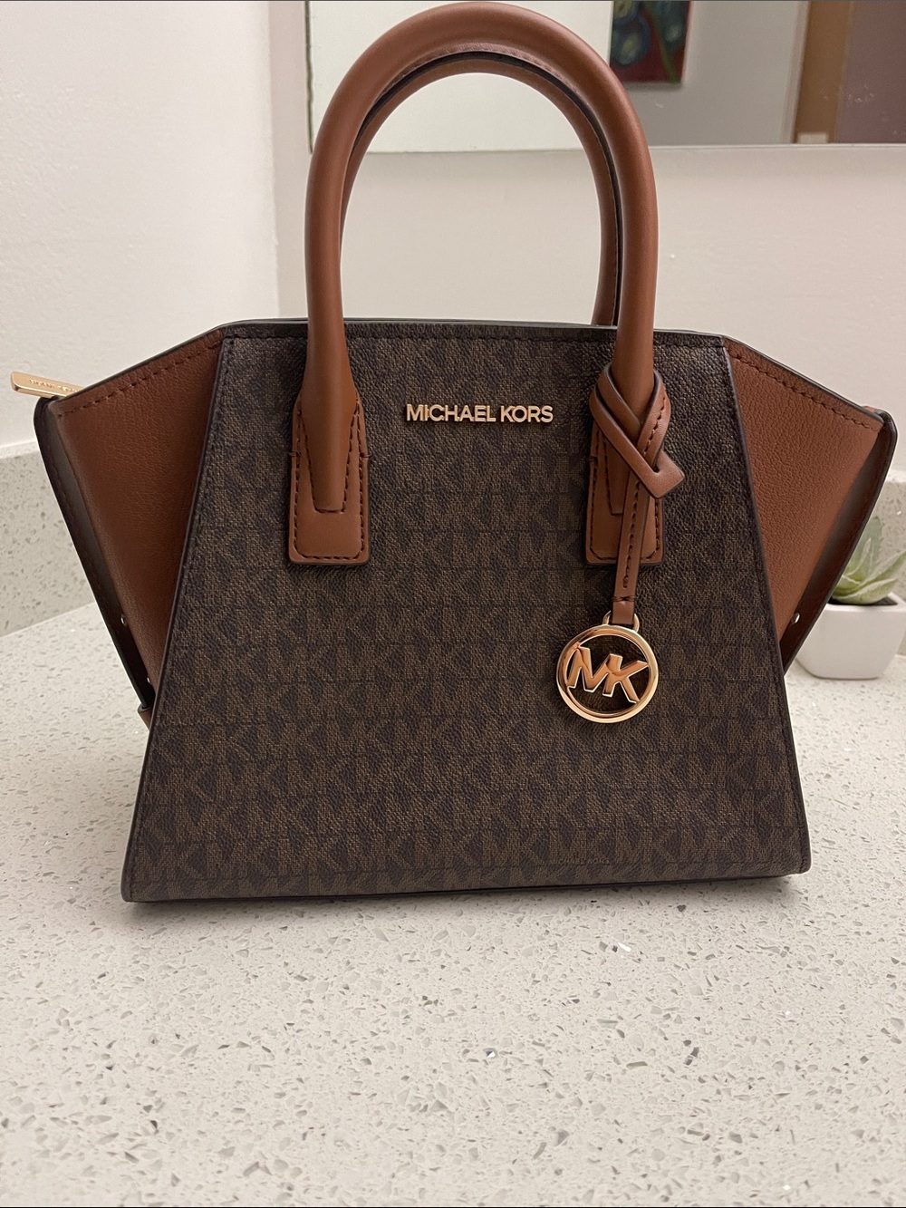 Michael Kors Brown and Dark Brown Signature Satchel